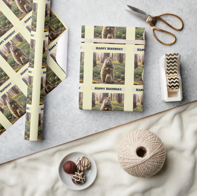 Papel De Regalo Mamá Y Bebé Quokka, Cumpleaños (Artesanía)