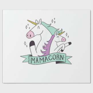 Papel De Regalo Mamacorn Unicorn Mama Maternidad Familia Día de la
