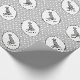 Papel De Regalo Mama's Boy Weimaraner (gris 1) juguetes mamá perro