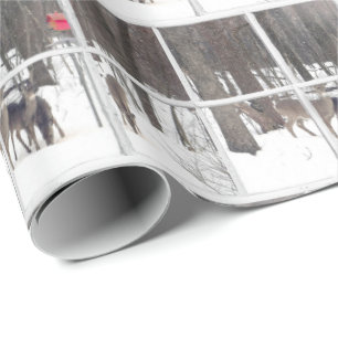 Papel De Regalo manada de ciervos en bosques de invierno