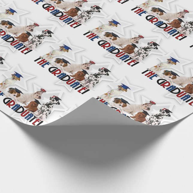 Papel De Regalo Manada de Perros con Gorras de Graduación para Ama (Esquina)