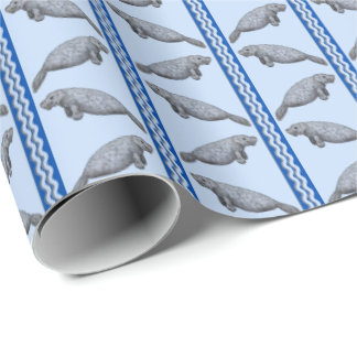 Papel De Regalo Manatee Stripe Wrapping Paper