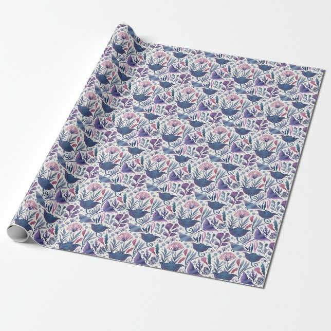 Papel De Regalo manchas acuáticas y algas (Desenrollado)