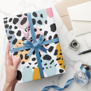 Papel De Regalo Manchas de leopardo en pastel abstracto
