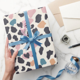 Papel De Regalo Manchas de leopardo rosa pastel naranja rubor