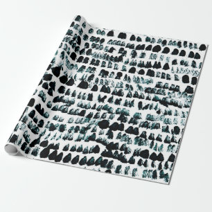Papel De Regalo Manchas de pintura negras con manchas, manchas y g