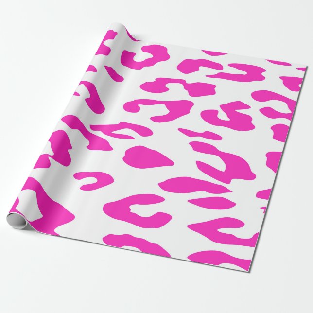 Papel De Regalo Manchas de queso rosa y blanco Impresión animal (Desenrollado)
