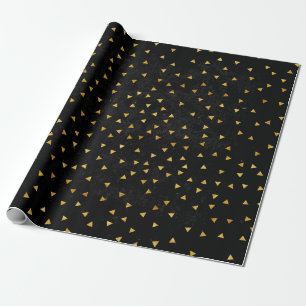 Papel De Regalo Manchas doradas sobre negro grunge