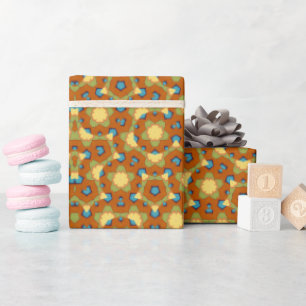Papel De Regalo Mandala amarilla y Naranja geométrica Kaleidoscópi