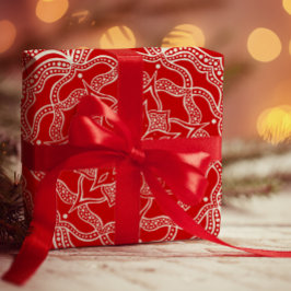 Papel De Regalo Mandala Art Boho Moda Elegantes Navidades Rojos Bl