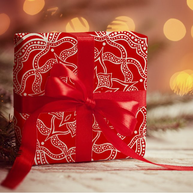 Papel De Regalo Mandala Art Boho Moda Elegantes Navidades Rojos Bl (Subido por el creador)