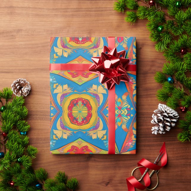 Papel De Regalo Mandala, arte simétrico (Regalo de vacaciones)