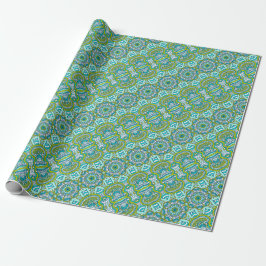 Papel De Regalo Mandala azul turquesa y verde anime