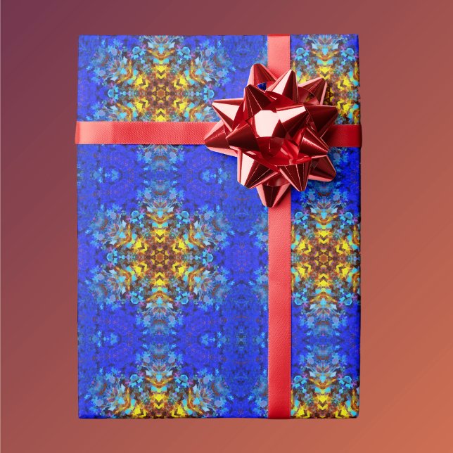 Papel De Regalo Mandala digital amarillo y azul (Subido por el creador)