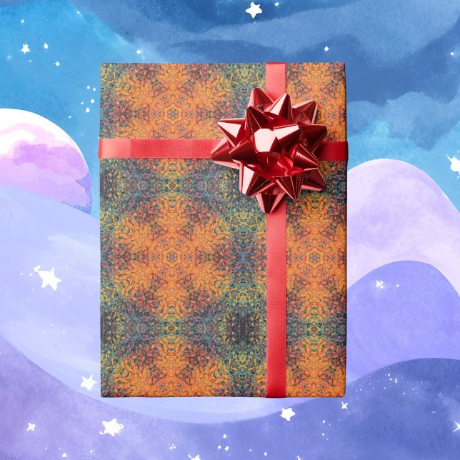 Papel De Regalo Mandala digital Naranja azul y amarillo (Subido por el creador)