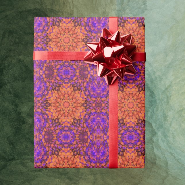 Papel De Regalo Mandala digital Naranja azul y púrpura (Subido por el creador)