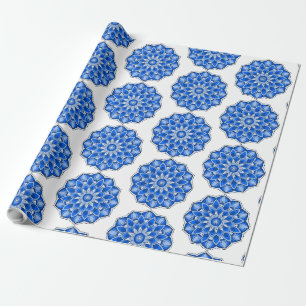 Papel De Regalo Mandala en azul