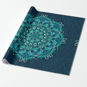 Papel De Regalo Mandala étnica azul. Copia de Raster