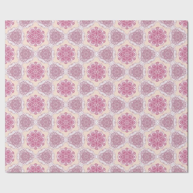 Papel De Regalo Mandala floral rosa (Costura)