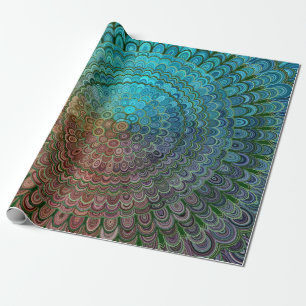 Papel De Regalo Mandala metalizado fría de la flor