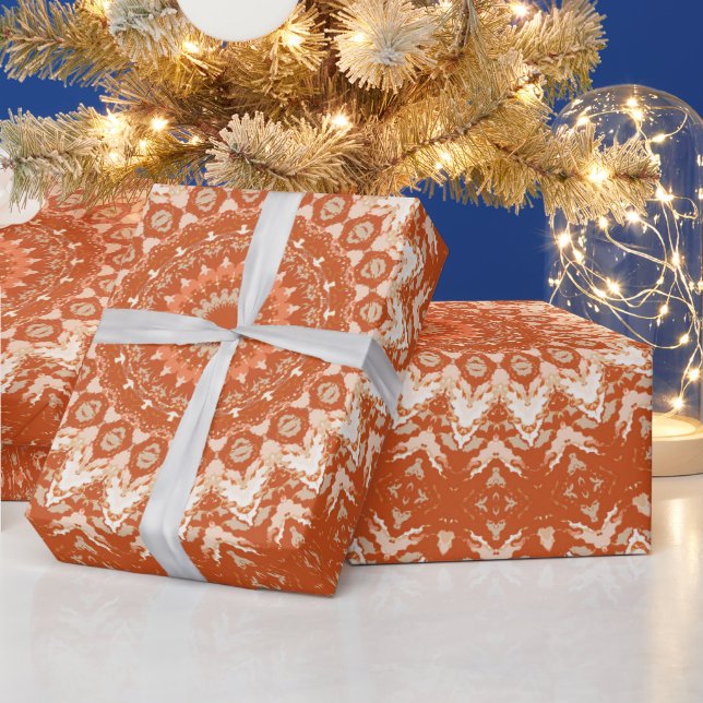 Papel De Regalo Mandalá naranja.  (Vacaciones)