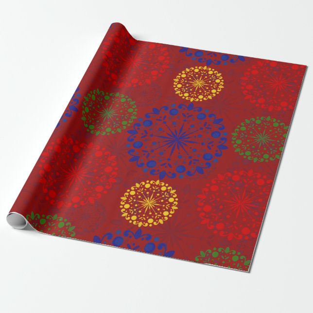 Papel De Regalo Mandala nevada simple con textura (Desenrollado)