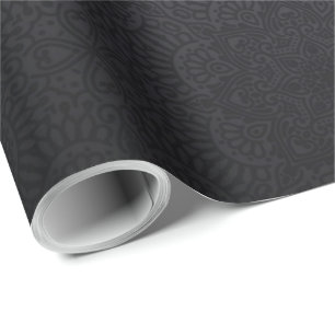 Papel De Regalo Mandala ornamental negra