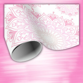 Papel De Regalo Mandala rosa bonito en blanco |