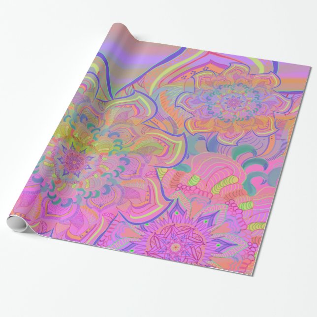 Papel De Regalo Mandala Tres Capas (Desenrollado)