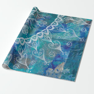 Papel De Regalo Mandala türkis y azul