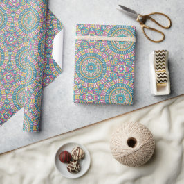 Papel De Regalo Mandala turquesa y rosa