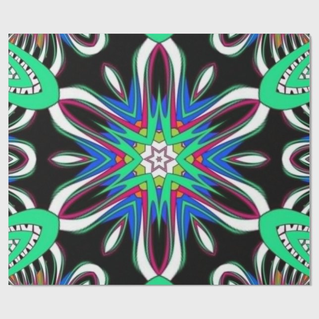 Papel De Regalo Mandalas de Floración Eléctrica (Superficie plana)