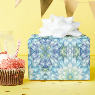 Papel De Regalo Mandalas de Nenúfar de Agua Blanca Hielo
