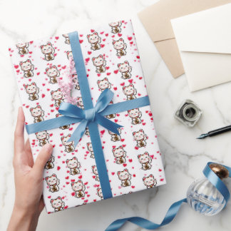 Papel de regalo Maneki Neko, Gato Afortunado