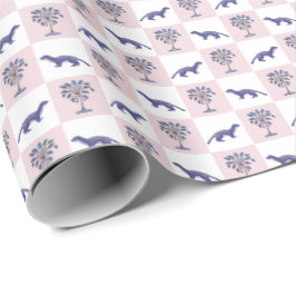 Papel De Regalo Mangosta y Palmera de Bloque Impreso