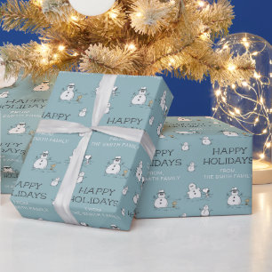 Papel De Regalo Maní - Personalizable de invierno de Snowman