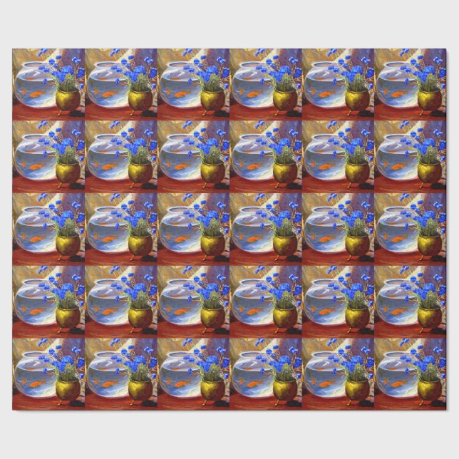 Papel De Regalo Mannheim - Pecera y flores (Costura)