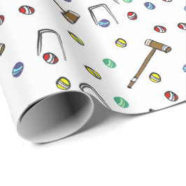 Papel De Regalo Mano De Color Croquet Brillante Ilustrada Única