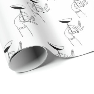 Papel De Regalo Mano de mujer Art Deco sosteniendo copa de champán