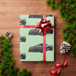 Papel De Regalo Mano del coche deportivo del Corvette C8 gris dibu