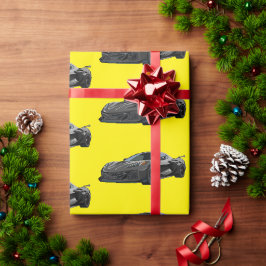 Papel De Regalo Mano del coche deportivo del Corvette C8 gris dibu