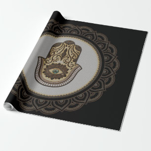 Papel De Regalo Mano elegante de hamsa,
