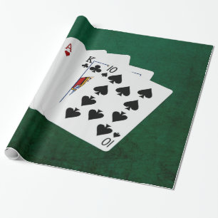 Papel De Regalo Manos De Póquer - Tres De Un Tipo - As
