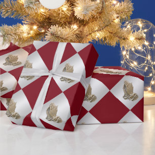 Papel De Regalo Manos de rezar: marrón religioso de imitación de p