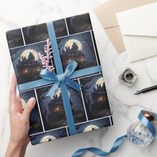 Papel De Regalo Mansión Embrujada de Halloween