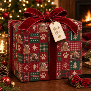Papel De Regalo Manta de Navidad de cuadros personalizada para Gol