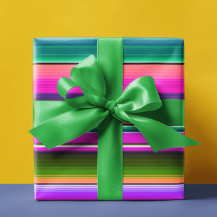 Papel De Regalo Manta Mexicana Fiestra Rayas Colorido Sarape