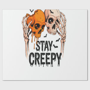 Papel De Regalo Mantén PNG espeluznante, Halloween de cráneo retro