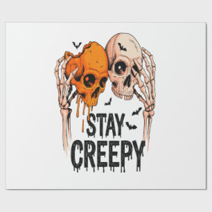 Papel De Regalo Mantén PNG espeluznante, Halloween de cráneo retro