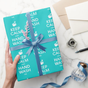Papel De Regalo Mantener La Calma Y El Lavado De Mano En - Gérmene